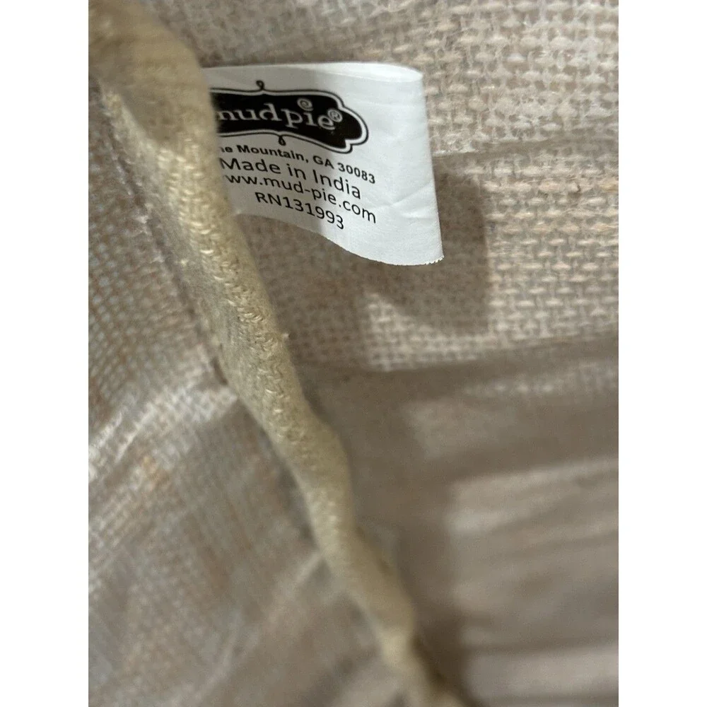Mud Pie  “Hey Y’all” Jute Tote Beach Bag Burlap ~Tan ~ 21”X14”